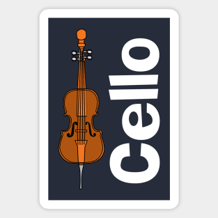 Cello Orchestra Musical Instrument White Text Magnet